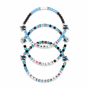 Miami Marlins MLB 3 Pack Friendship Bracelet