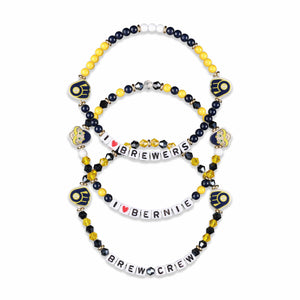 Milwaukee Brewers MLB 3 Pack Friendship Bracelet