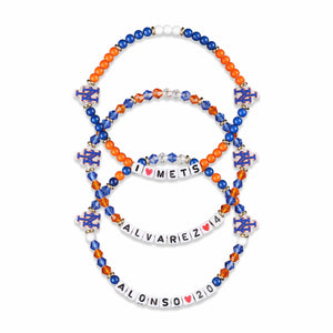 New York Mets MLB Pete Alonso & Francisco Alvarez 3 Pack Player Friendship Bracelet