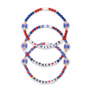 Philadelphia Phillies MLB Trea Turner & Brandon Marsh 3 Pack Player Friendship Bracelet