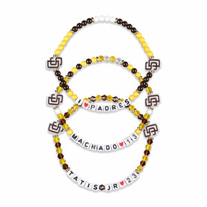 San Diego Padres MLB Manny Machado & Fernando Tatis Jr 3 Pack Player Friendship Bracelet