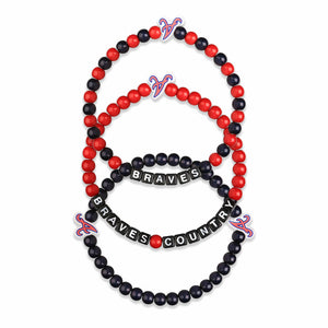 Atlanta Braves MLB 3 Pack Beaded Friendship Bracelet