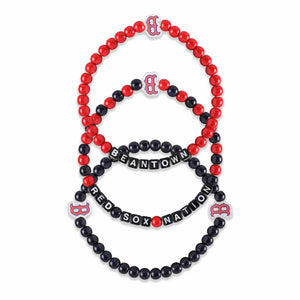 Boston Red Sox MLB 3 Pack Beaded Friendship Bracelet