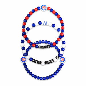 Chicago Cubs MLB 3 Pack Beaded Friendship Bracelet
