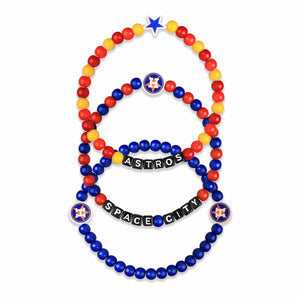 Houston Astros MLB 3 Pack Beaded Friendship Bracelet