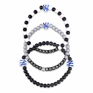 New York Yankees MLB 3 Pack Beaded Friendship Bracelet