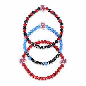 St Louis Cardinals MLB 3 Pack Beaded Friendship Bracelet