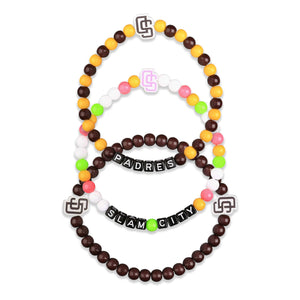 San Diego Padres MLB 3 Pack Beaded Friendship Bracelet