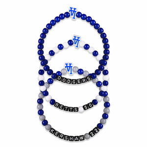 Los Angeles Dodgers MLB Clayton Kershaw & Mookie Betts 3 Pack Player Beaded Friendship Bracelet