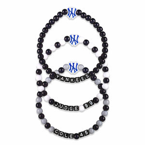 New York Yankees MLB Aaron Judge & Gerrit Cole 3 Pack Player Beaded Friendship Bracelet