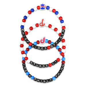 Philadelphia Phillies MLB Garrett Stubbs 3 Pack Player Beaded Friendship Bracelet