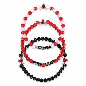 Chicago Bulls NBA 3 Pack Beaded Friendship Bracelet