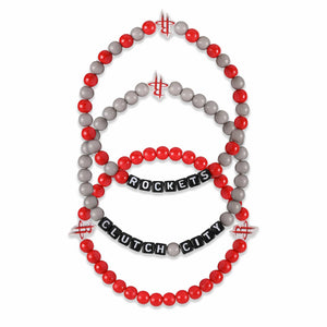 Houston Rockets NBA 3 Pack Beaded Friendship Bracelet