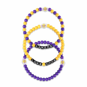 Los Angeles Lakers NBA 3 Pack Beaded Friendship Bracelet