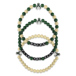 Milwaukee Bucks NBA 3 Pack Beaded Friendship Bracelet