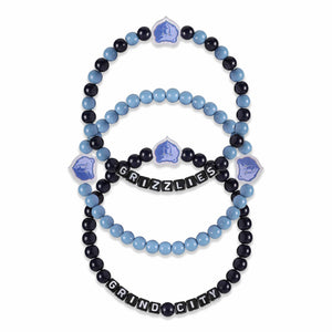 Memphis Grizzlies NBA 3 Pack Beaded Friendship Bracelet