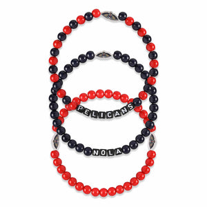 New Orleans Pelicans NBA 3 Pack Beaded Friendship Bracelet