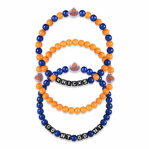 New York Knicks NBA 3 Pack Beaded Friendship Bracelet