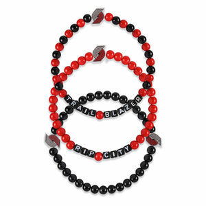 Portland Trail Blazers NBA 3 Pack Beaded Friendship Bracelet