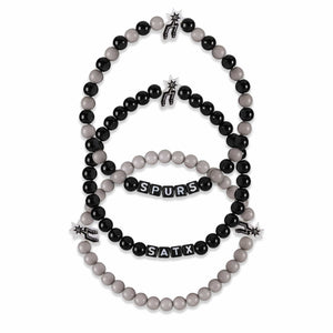 San Antonio Spurs NBA 3 Pack Beaded Friendship Bracelet