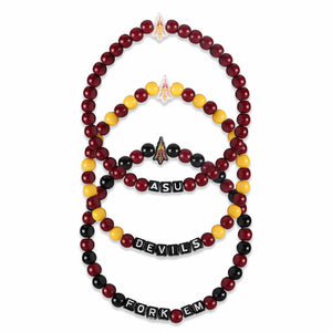 Arizona State Sun Devils NCAA 3 Pack Beaded Friendship Bracelet