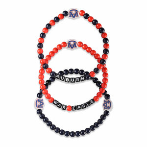 Auburn Tigers NCAA 3 Pack Beaded Friendship Bracelet