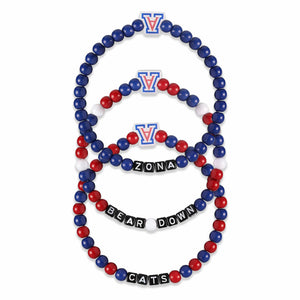 Arizona Wildcats NCAA 3 Pack Beaded Friendship Bracelet