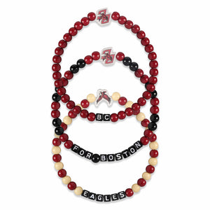 Boston College Eagles NCAA 3 Pack Beaded Friendship Bracelet