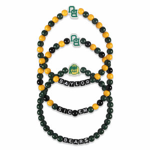 Baylor Bears NCAA 3 Pack Beaded Friendship Bracelet