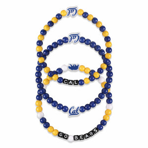 California Bears NCAA 3 Pack Beaded Friendship Bracelet