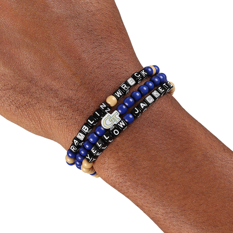 3 Pack Beaded Bracelet Gold