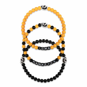 Iowa Hawkeyes NCAA 3 Pack Beaded Friendship Bracelet