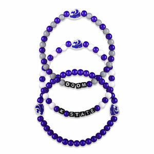 Kansas State Wildcats NCAA 3 Pack Beaded Friendship Bracelet