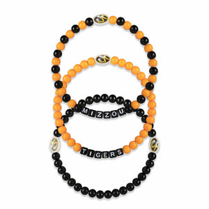 Missouri Tigers NCAA 3 Pack Beaded Friendship Bracelet