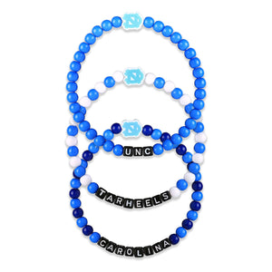 North Carolina Tar Heels NCAA 3 Pack Beaded Friendship Bracelet