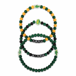 North Dakota State Bison NCAA 3 Pack Beaded Friendship Bracelet