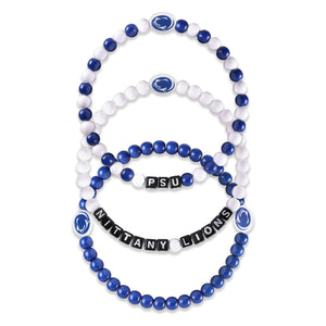 Penn State Nittany Lions NCAA 3 Pack Beaded Friendship Bracelet