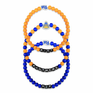 Pittsburgh Panthers NCAA 3 Pack Beaded Friendship Bracelet