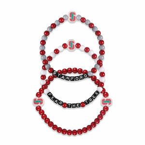 Stanford Cardinal NCAA 3 Pack Beaded Friendship Bracelet