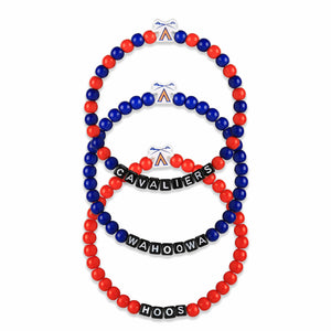 Virginia Cavaliers NCAA 3 Pack Beaded Friendship Bracelet