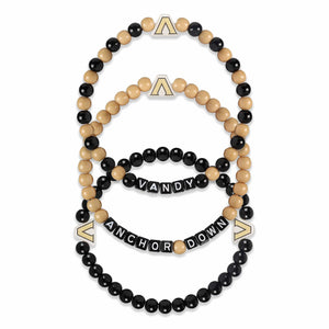 Vanderbilt Commodores NCAA 3 Pack Beaded Friendship Bracelet