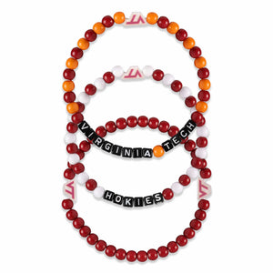 Virginia Tech Hokies NCAA 3 Pack Beaded Friendship Bracelet