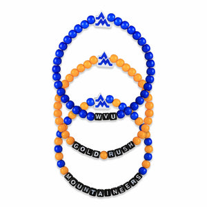 West Virginia Mountaineers NCAA 3 Pack Beaded Friendship Bracelet
