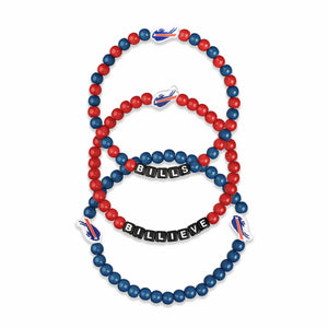 Buffalo Bills NFL 3 Pack Beaded Friendship Bracelet
