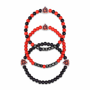 Chicago Bears NFL 3 Pack Beaded Friendship Bracelet