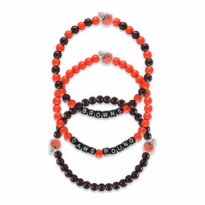 Cleveland Browns NFL 3 Pack Beaded Friendship Bracelet