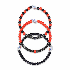 Denver Broncos NFL 3 Pack Beaded Friendship Bracelet