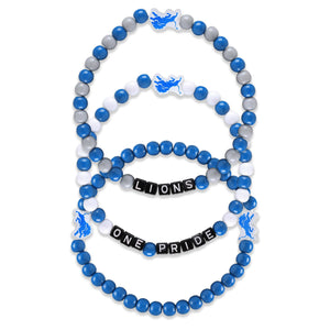 Detroit Lions NFL 3 Pack Beaded Friendship Bracelet