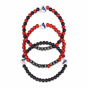 Houston Texans NFL 3 Pack Beaded Friendship Bracelet