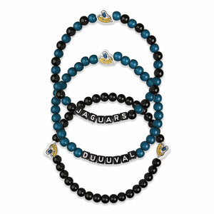 Jacksonville Jaguars NFL 3 Pack Beaded Friendship Bracelet